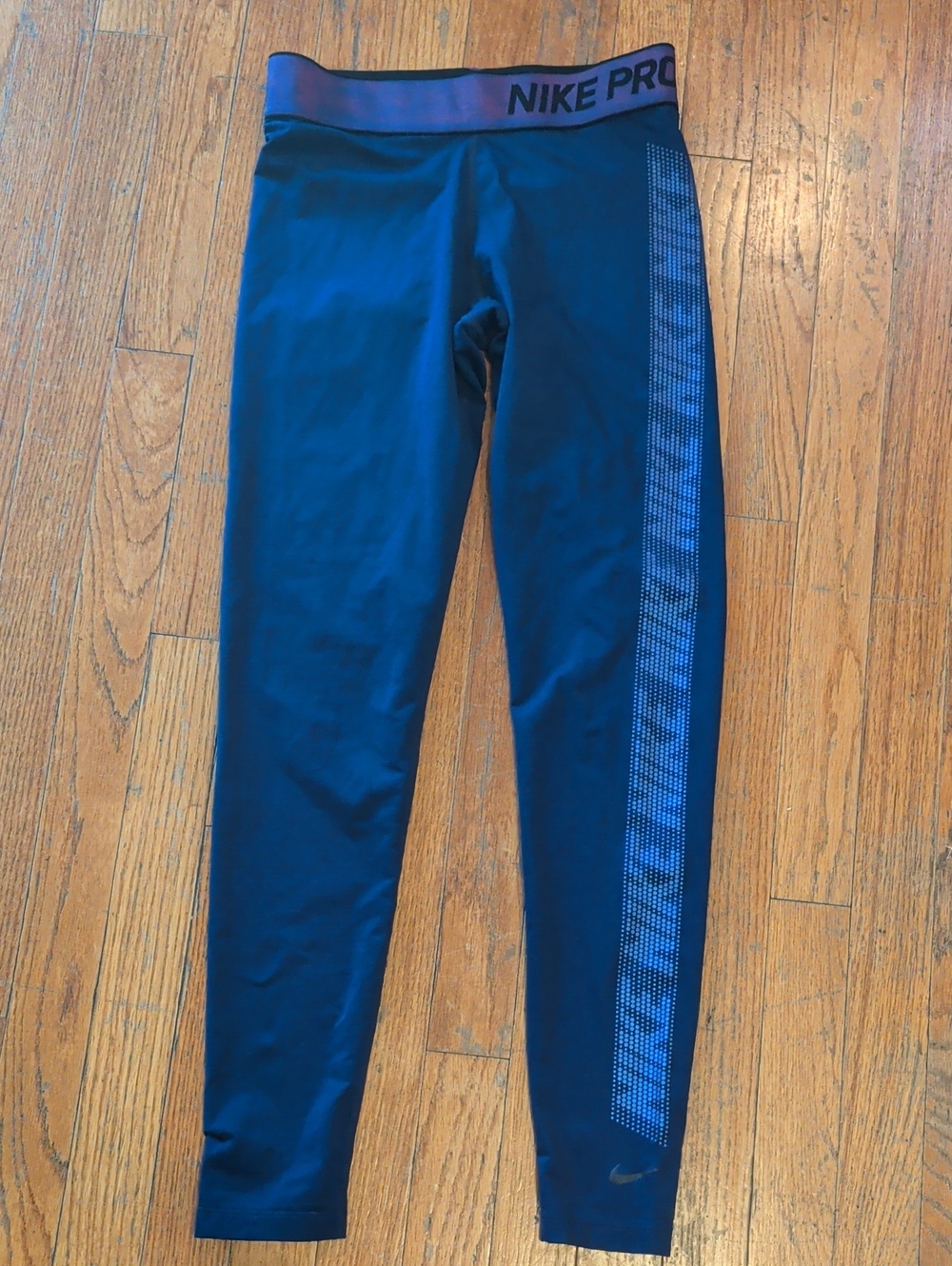 Nike Pro Fit  Purple Leggings with Blue Side Print